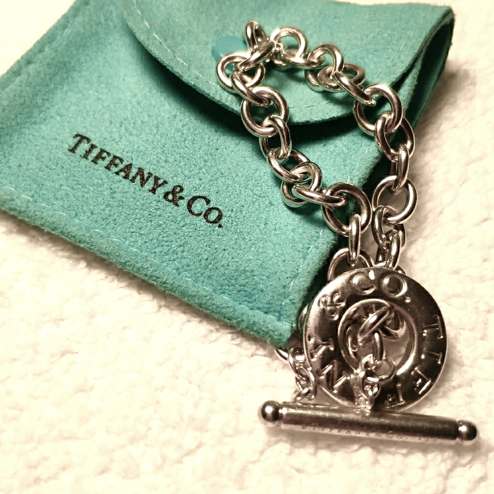 Tiffany & Co. Silver Toggle Charm Bracelet with Tiffany Blue Pouch
